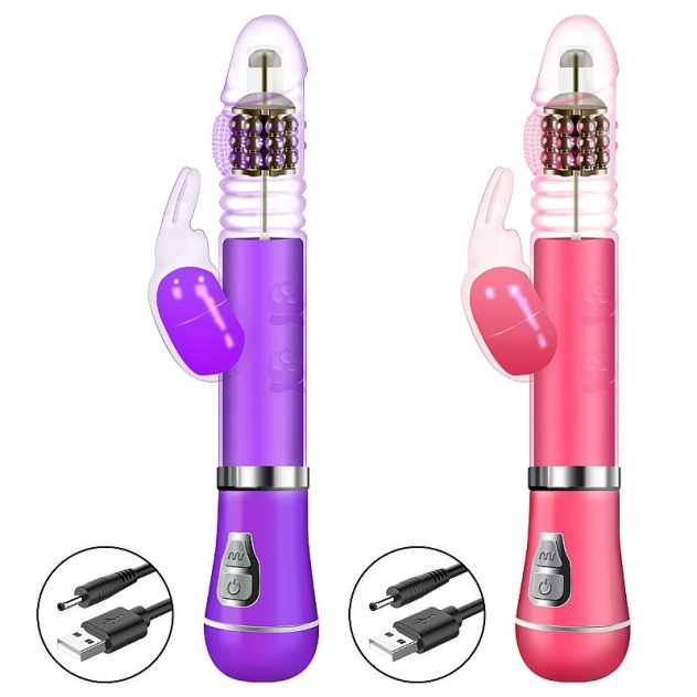 Vibrador Rotativo Vai e vem 6 Velocidades e 9 Vibrações Recarregável Roxo