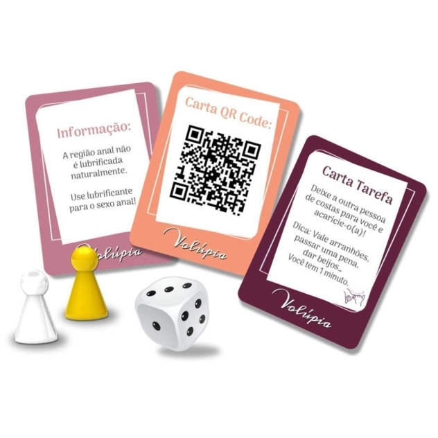 Volúpia Jogo Erótico com Cartas QR Code e Tabuleiro para Casal Diversão ao Cubo