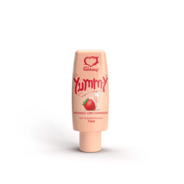 Yummy Gel Térmico Comestível 15 ml Sexy Fantasy Sabor Morango com Champagne