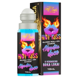 Gloss Labial Roll-on Algodão Doce Hot Kiss Beijável Esquenta Electriza 10ml Soft Love