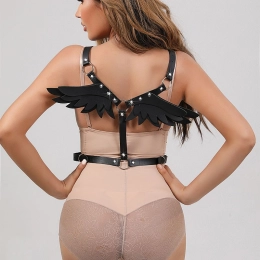 Harness Peitoral com Asas Preto Harness Peitoral com Asas Preto