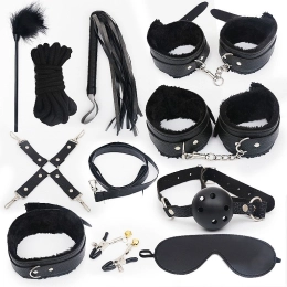 Kit Bandage Completo com 11 Produtos BDSM Cor:Preto