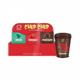 Kit Chup Chup Bala Efervescente Chocolate 36 G c/ 10 unid e Display