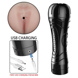 Masturbador Lanterna Recarregável em Formato de Ânus com Vibração Multivelocidade - Stamina