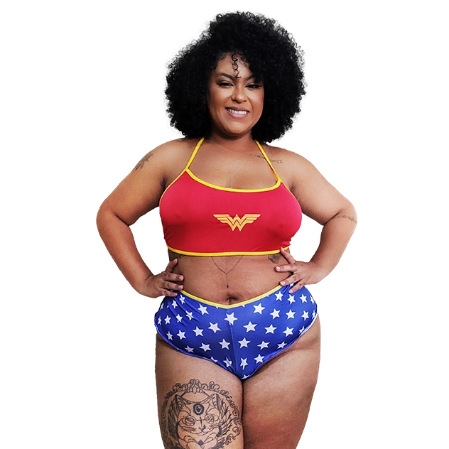 Mini Fantasia PLUS SIZE Mulher Maravilha