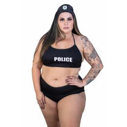 Mini Fantasia Policial Sexy Plus Size Pimenta Sexy