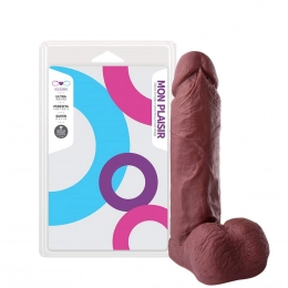 Pênis de Borracha com Escroto SoulSex 19 x 4,5 cm Cor Pele Negra