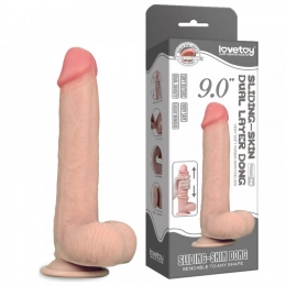 Penis Realístico com Camada de Dupla Intensidade 23,1 cm - Lovetoy Sliding-Skin Dual Layer Dong