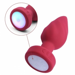 Plug Anal Com Touch e Controle Remoto em Formato de Anel com 10 Modos de Vibrações Cor:Vermelho