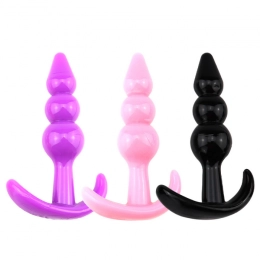 Plug Anal de Silicone Escalonado