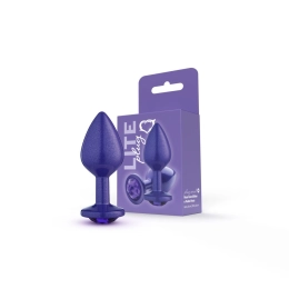 Plug Anal Lite Plug Roxo com Glitter Tamanho M com Pedra Roxa 8 x 3,37 cm 38g - Sexy Fantasy