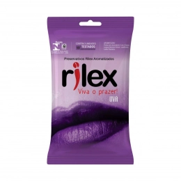 Preservativo Rilex Masculino Uva 3 Unid.