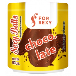 Sexy Balls Chocolate com 3 Unidades For Sexy