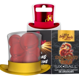 Six Ball Dragon Fire Bolinha Explosiva Esquenta Lubrifica Com 6 Unidades Soft Love