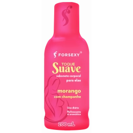 Toque Suave Sabonete Feminino 200 ml Morango Com Champanhe For Sexy