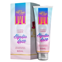 UAU Lubrificante Beijável Delicioso Sabor Algodão Doce 60ml Soft Love