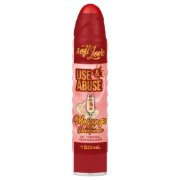 Use e Abuse Delicioso Gel com Embalagem Interativa Morango com Champagne 150 ml Soft Love