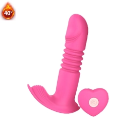 Vibrador Calcinha com Movimento Vai e Vem, Aquecimento e Controle Remoto sem Fio Rosa