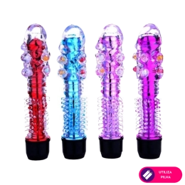 Vibrador com Cerdas Massageadoras e Pérolas Estimuladoras