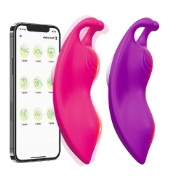 Vibrador de Calcinha Controlaro Via APP com 10 Modos de Vibração Borboleta Buzzy Cor:Pink