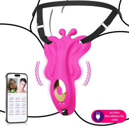 Vibrador de Calcinha por Aplicativo com Duplo Estímulo e Cinta Ajustável