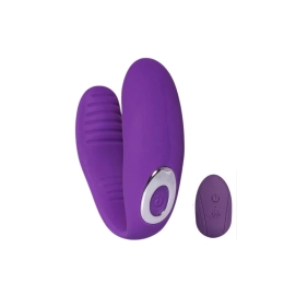 Vibrador de Casal em U com 10 Modos de Vibrações Recarregável Roxo