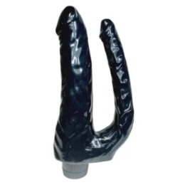 Penis Dupla Penetração Preto com Vibro Formato Realístico