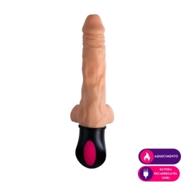 Vibrador Pênis de Borracha Flexível 18 x 4 cm