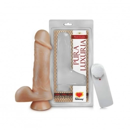 Vibrador Pênis de Borracha com Ventosa e Escroto 18 x 4,4 cm 1577CVB