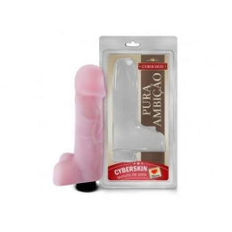 Vibrador Pênis Realístico em Cyber Skin com Escroto 18x5cm 101650CB