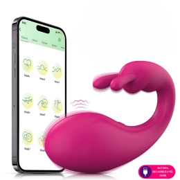 Vibrador Ponto G com Estimulador Clitoriano | Controle por App | 09 Modos de Vibração | Silicone Macio