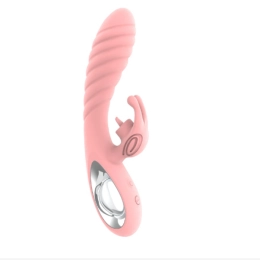 Vibrador Ponto G com Estimulador Clitoriano Rosa