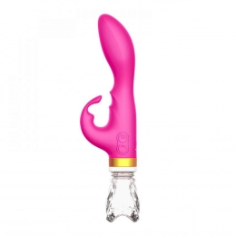 Vibrador Rabbit Recarregável com Base de Vidro