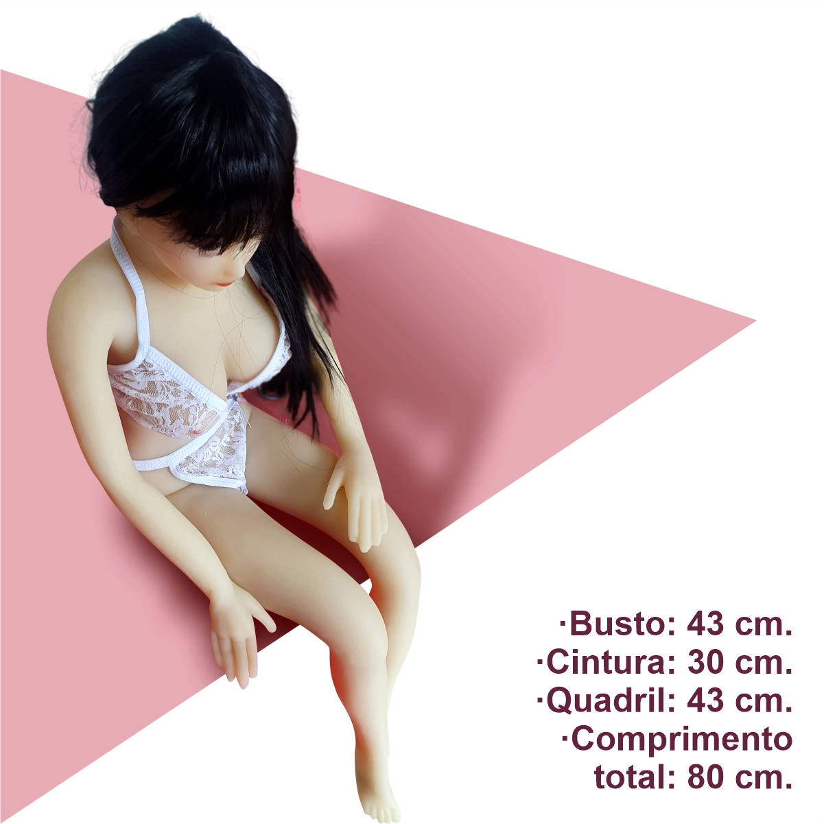 Boneca Realística com Corpo Articulável e Dois Orifícios Penetráveis com Textura Interna (ânus e vagina)