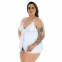 Camisola Dantele Aberta Plus Size