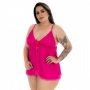 Camisola Dantele Aberta Plus Size