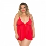 Camisola Dantele Aberta Plus Size