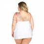 Camisola Dantele Fechada Plus Size