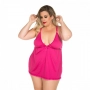 Camisola Dantele Fechada Plus Size