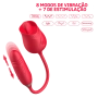 Estimulador Clitoriano Duplo em Formato de Flor Vermelho