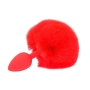 Kit BDSM 4 em 1 com Rabo de Coelho com Tiara Grampos para os seios em Metal e Gargantilha Vermelho