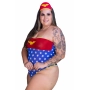 Mini Fantasia Mulher Maravilha de Body II Plus Size Pimenta Sexy