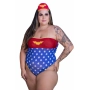 Mini Fantasia Mulher Maravilha de Body II Plus Size Pimenta Sexy