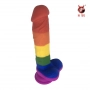 Pênis de Borracha com Ventosa Arco Íris Dildo Gode NV Toys