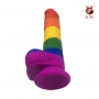 Pênis de Borracha com Ventosa Arco Íris Dildo Gode NV Toys