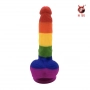 Pênis de Borracha com Ventosa Arco Íris Dildo Gode NV Toys