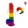 Pênis de Borracha com Ventosa Arco Íris Dildo Gode NV Toys