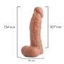 Pênis Realístico de Silicone Com escroto e Veias 13,4 x 3,4 cm