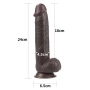 Penis Negro Realístico com Ventosa Simula Sensação Ereto Dupla Camada 18 x 4,4 CM - Lovetoy