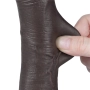 Penis Realístico Dupla Camada com Ventosa Preto Chocolate 19,5 X 3,5 cm Lovetoy